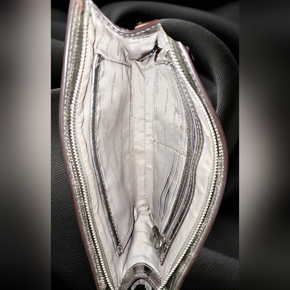 MICHAEL Michael Kors; Metallic Crocodile-Embossed Leather Convertible Handbag - Picture 6 of 17